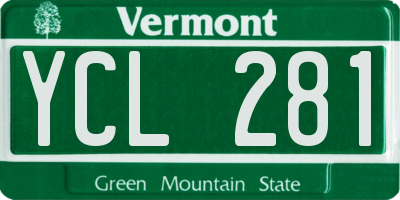 VT license plate YCL281