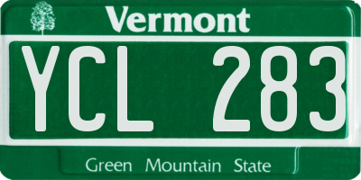 VT license plate YCL283
