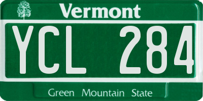 VT license plate YCL284