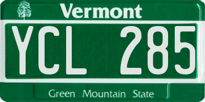 VT license plate YCL285