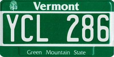 VT license plate YCL286