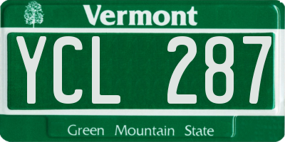 VT license plate YCL287