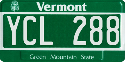 VT license plate YCL288