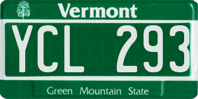 VT license plate YCL293