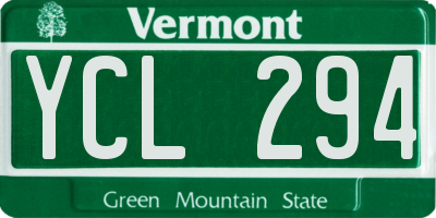 VT license plate YCL294