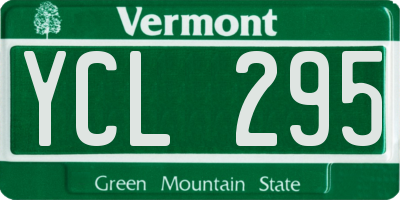 VT license plate YCL295