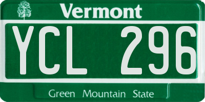 VT license plate YCL296