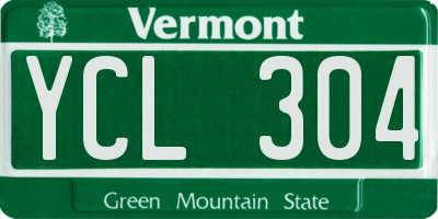 VT license plate YCL304