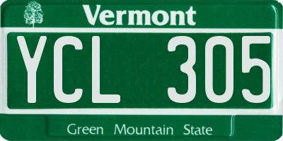 VT license plate YCL305