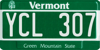 VT license plate YCL307