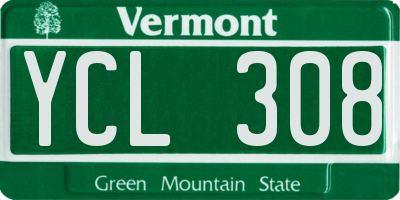 VT license plate YCL308