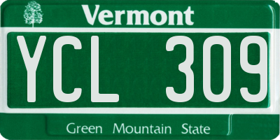 VT license plate YCL309
