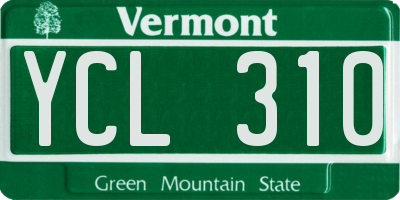 VT license plate YCL310