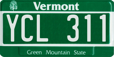 VT license plate YCL311