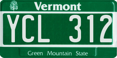 VT license plate YCL312