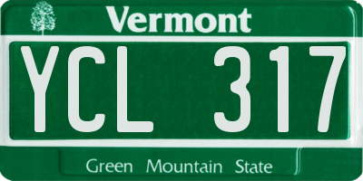 VT license plate YCL317