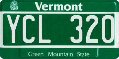 VT license plate YCL320