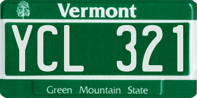 VT license plate YCL321