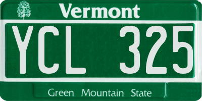 VT license plate YCL325