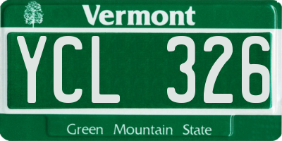 VT license plate YCL326