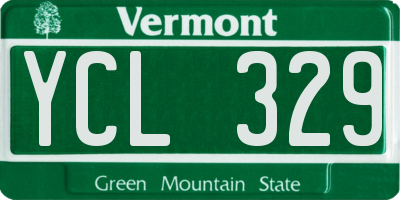 VT license plate YCL329