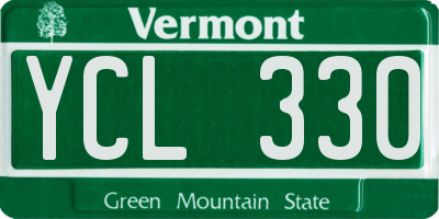 VT license plate YCL330