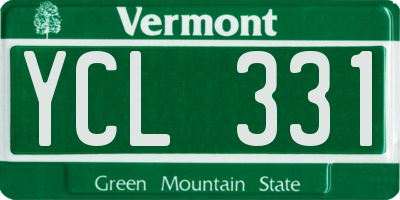 VT license plate YCL331