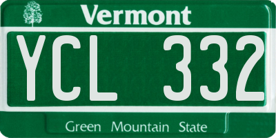 VT license plate YCL332