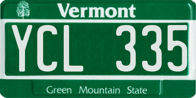 VT license plate YCL335