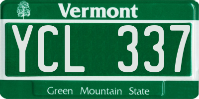 VT license plate YCL337