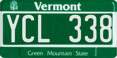 VT license plate YCL338