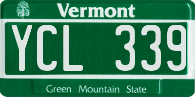 VT license plate YCL339