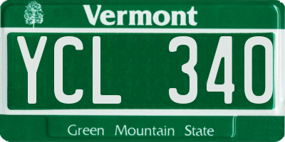 VT license plate YCL340