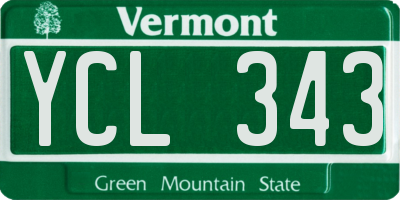 VT license plate YCL343