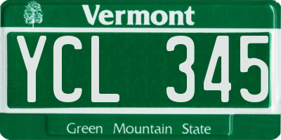 VT license plate YCL345