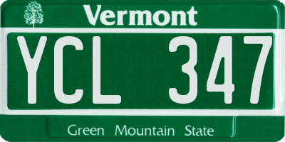 VT license plate YCL347