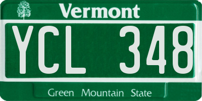 VT license plate YCL348