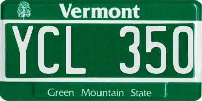 VT license plate YCL350