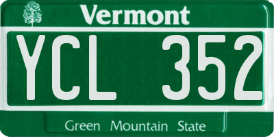 VT license plate YCL352