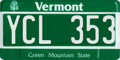 VT license plate YCL353