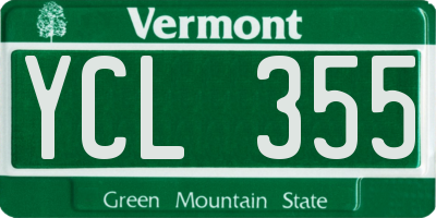 VT license plate YCL355