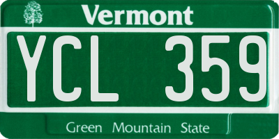 VT license plate YCL359