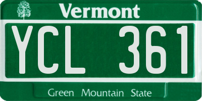 VT license plate YCL361