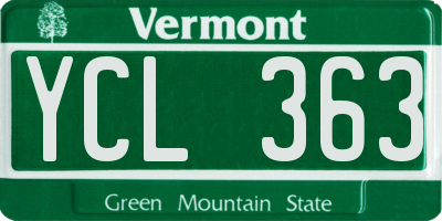 VT license plate YCL363