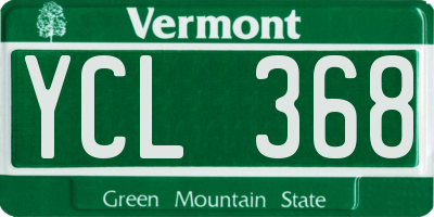 VT license plate YCL368