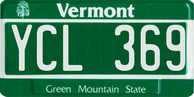 VT license plate YCL369