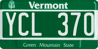 VT license plate YCL370