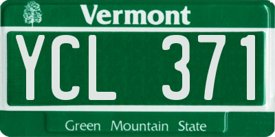 VT license plate YCL371