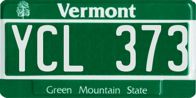 VT license plate YCL373