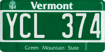 VT license plate YCL374
